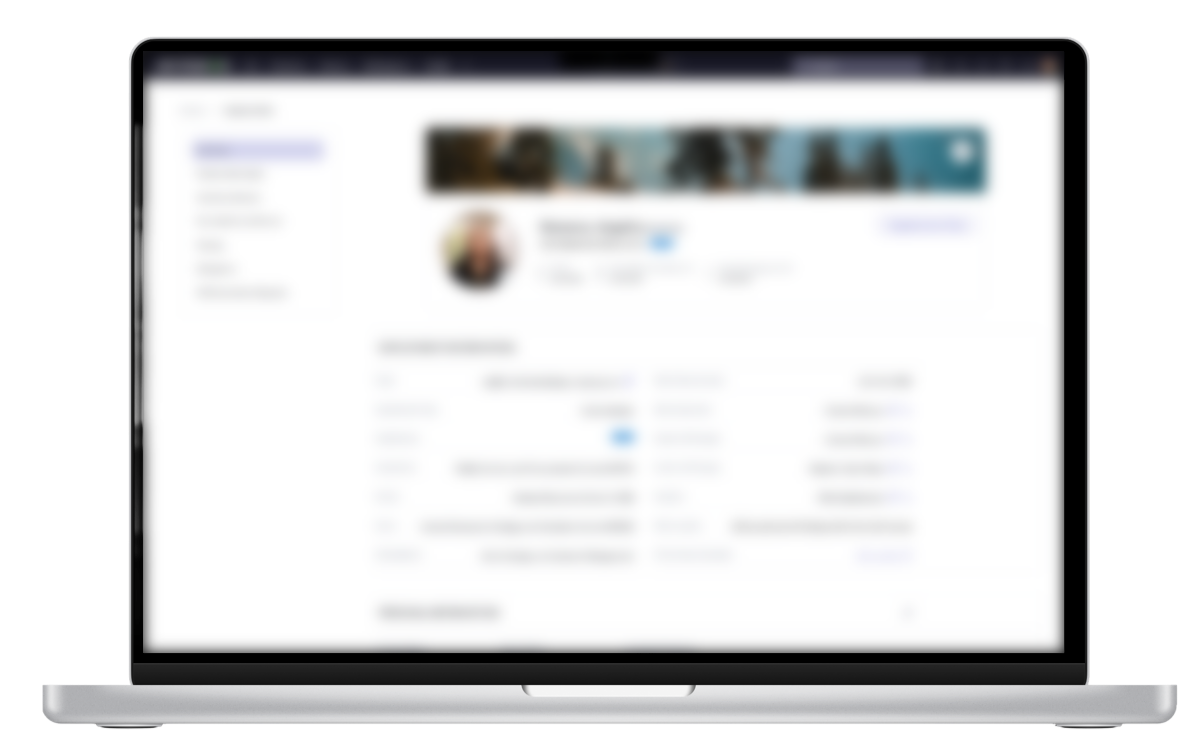 Single employee profile shown on a laptop